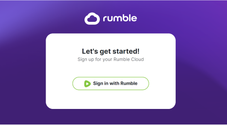 Sign up for Rumble Cloud